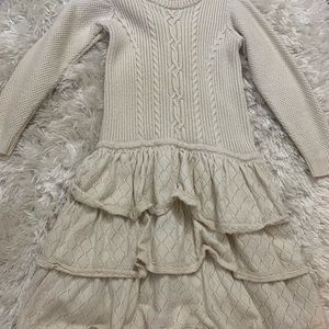 Girls Hanna Andersson cream ruffled dress